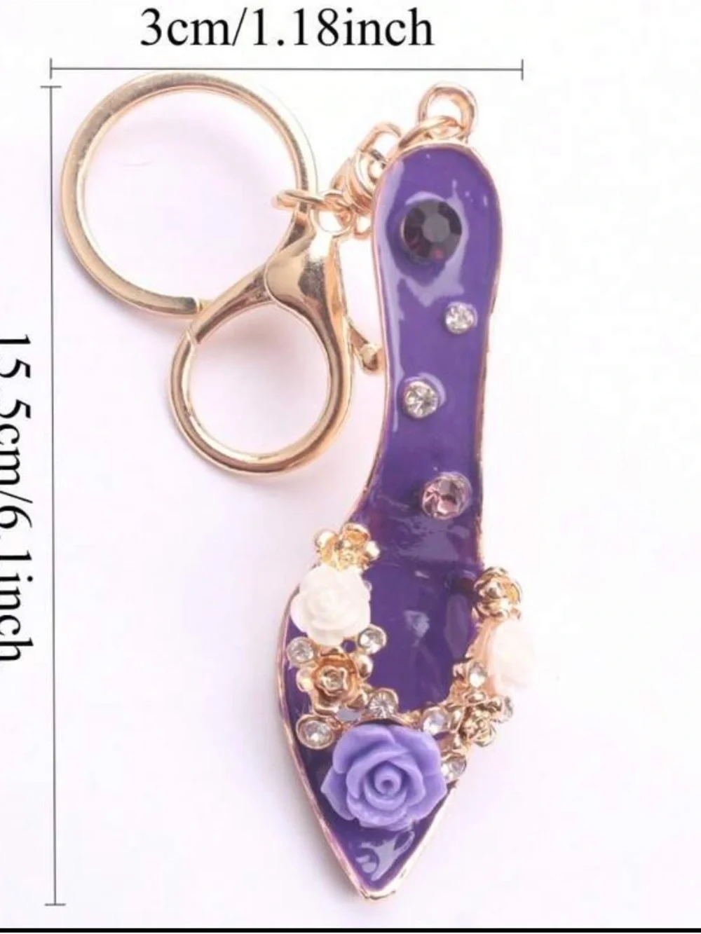 Purple Floral High Heel Keychain Charm